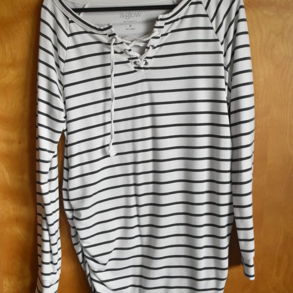A:glow maternity striped shirt.
